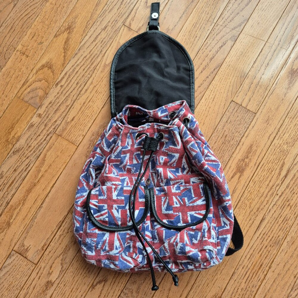 Union Jack Design Canvas Backpack Rucksack Lightweight - Picture 2 of 12
